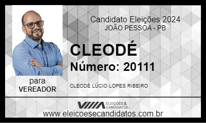 Candidato CLEODÉ 2024 - JOÃO PESSOA - Eleições