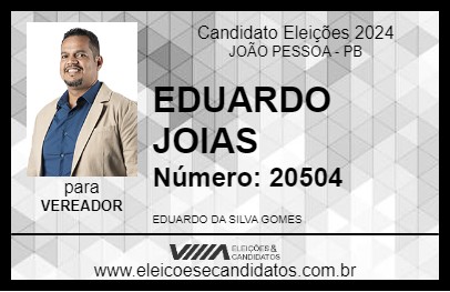 Candidato EDUARDO JOIAS 2024 - JOÃO PESSOA - Eleições