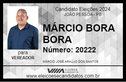 Candidato MÁRCIO BORA BORA 2024 - JOÃO PESSOA - Eleições