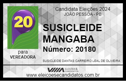 Candidato SUSICLEIDE MANGABA 2024 - JOÃO PESSOA - Eleições