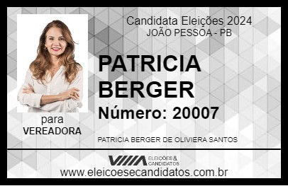 Candidato PATRICIA BERGER 2024 - JOÃO PESSOA - Eleições