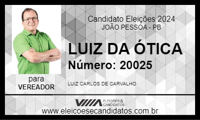 Candidato LUIZ DA ÓTICA 2024 - JOÃO PESSOA - Eleições