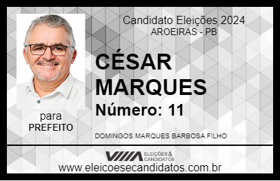 Candidato CÉSAR MARQUES 2024 - AROEIRAS - Eleições