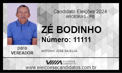 Candidato ZÉ BODINHO 2024 - AROEIRAS - Eleições