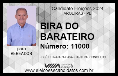 Candidato BIRA DO BARATEIRO 2024 - AROEIRAS - Eleições