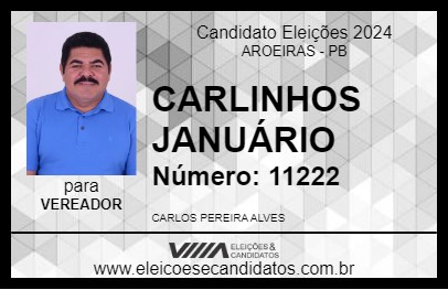 Candidato CARLINHOS JANUÁRIO 2024 - AROEIRAS - Eleições