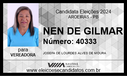 Candidato NEN DE GILMAR 2024 - AROEIRAS - Eleições