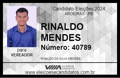 Candidato RINALDO MENDES 2024 - AROEIRAS - Eleições