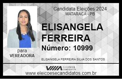 Candidato ELISANGELA FERREIRA 2024 - MATARACA - Eleições