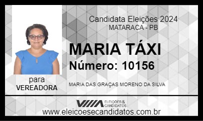 Candidato MARIA TÁXI 2024 - MATARACA - Eleições