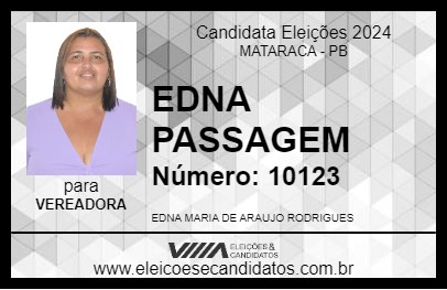 Candidato EDNA PASSAGEM 2024 - MATARACA - Eleições