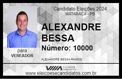 Candidato ALEXANDRE BESSA 2024 - MATARACA - Eleições