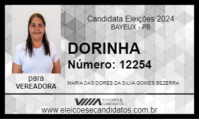 Candidato DORINHA 2024 - BAYEUX - Eleições