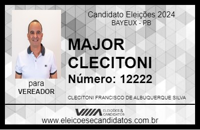 Candidato MAJOR CLECITONI 2024 - BAYEUX - Eleições