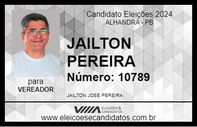 Candidato JAILTON PEREIRA 2024 - ALHANDRA - Eleições