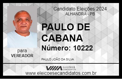 Candidato PAULO DE CABANA 2024 - ALHANDRA - Eleições