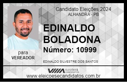 Candidato EDINALDO BOLADONA 2024 - ALHANDRA - Eleições