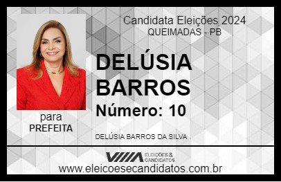 Candidato DELÚSIA BARROS 2024 - QUEIMADAS - Eleições