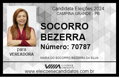 Candidato SOCORRO BEZERRA 2024 - CAMPINA GRANDE - Eleições