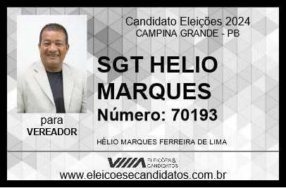 Candidato SGT HELIO MARQUES 2024 - CAMPINA GRANDE - Eleições