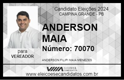 Candidato ANDERSON MAIA 2024 - CAMPINA GRANDE - Eleições