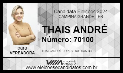 Candidato THAIS ANDRÉ 2024 - CAMPINA GRANDE - Eleições