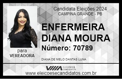 Candidato ENFERMEIRA DIANA MOURA 2024 - CAMPINA GRANDE - Eleições