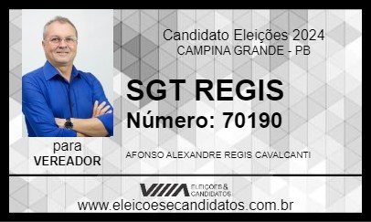 Candidato SGT REGIS 2024 - CAMPINA GRANDE - Eleições