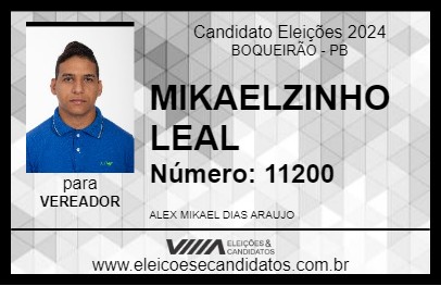 Candidato MIKAELZINHO LEAL 2024 - BOQUEIRÃO - Eleições