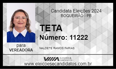 Candidato TETA 2024 - BOQUEIRÃO - Eleições