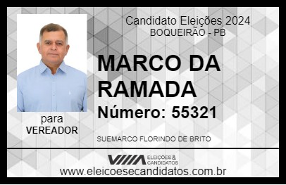 Candidato MARCO DA RAMADA 2024 - BOQUEIRÃO - Eleições