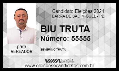 Candidato BIU TRUTA 2024 - BARRA DE SÃO MIGUEL - Eleições