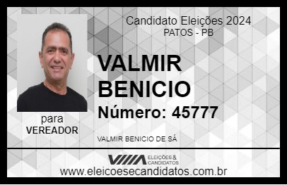 Candidato VALMIR BENICIO 2024 - PATOS - Eleições