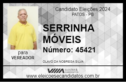 Candidato SERRINHA MÓVEIS 2024 - PATOS - Eleições