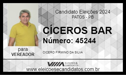 Candidato CÍCEROS BAR 2024 - PATOS - Eleições