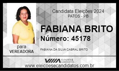 Candidato FABIANA BRITO 2024 - PATOS - Eleições