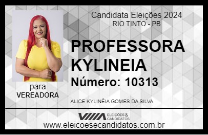 Candidato PROFESSORA KYLINEIA 2024 - RIO TINTO - Eleições