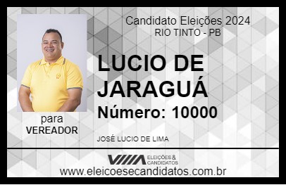 Candidato LUCIO DE JARAGUÁ 2024 - RIO TINTO - Eleições