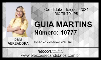 Candidato GUIA MARTINS 2024 - RIO TINTO - Eleições