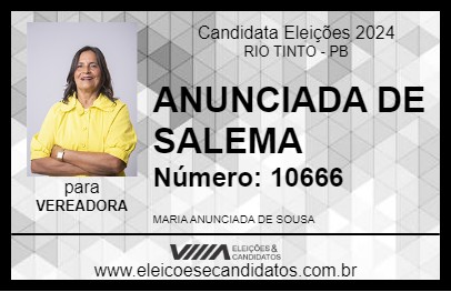 Candidato ANUNCIADA DE SALEMA 2024 - RIO TINTO - Eleições