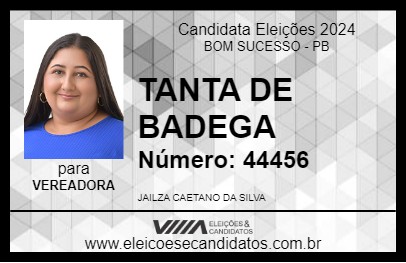 Candidato TANTA DE BADEGA 2024 - BOM SUCESSO - Eleições