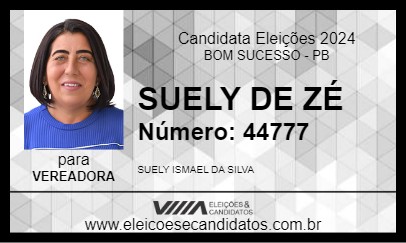 Candidato SUELY DE ZÉ 2024 - BOM SUCESSO - Eleições