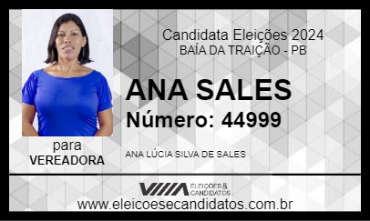 Candidato ANA SALES 2024 - BAÍA DA TRAIÇÃO - Eleições