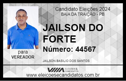 Candidato JAILSON DO FORTE 2024 - BAÍA DA TRAIÇÃO - Eleições