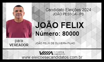 Candidato JOÃO FELIX 2024 - JOÃO PESSOA - Eleições