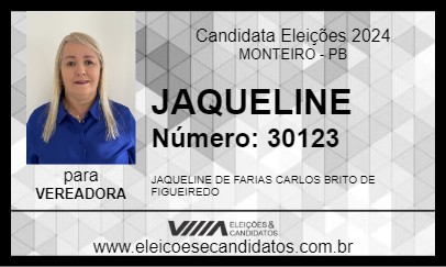 Candidato JAQUELINE 2024 - MONTEIRO - Eleições