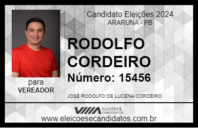 Candidato RODOLFO  CORDEIRO 2024 - ARARUNA - Eleições