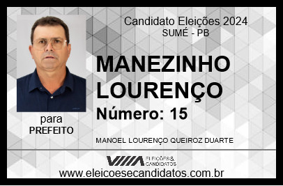 Candidato MANEZINHO LOURENÇO 2024 - SUMÉ - Eleições