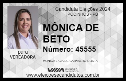 Candidato MÔNICA DE BETO 2024 - POCINHOS - Eleições