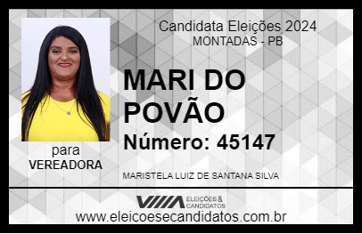 Candidato MARI DO POVÃO 2024 - MONTADAS - Eleições